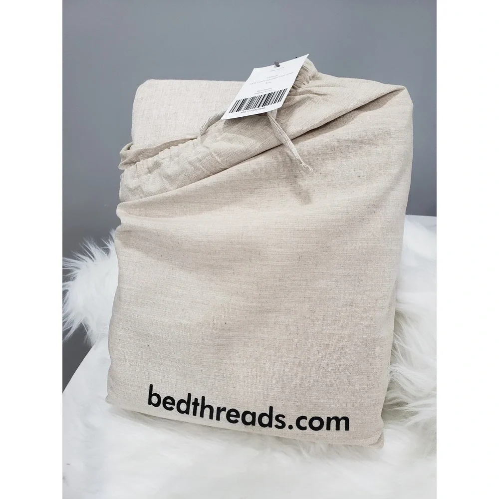 NEW KING SIZE Bed Threads 100% French Flax Linen FITTED SHEET OATMEAL